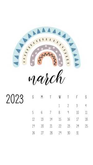 March Calendar 2023 Wallpaper