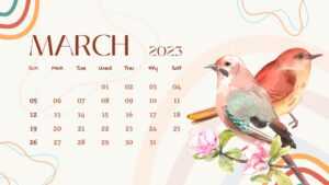 March Calendar 2023 Wallpaper