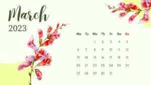 March Calendar 2023 Wallpaper