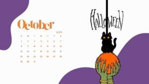 October Desktop Calendar Wallpaper