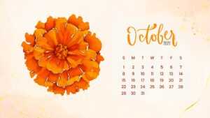 October Desktop Calendar Wallpaper