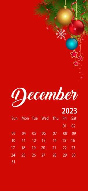 December Calendar 2023 Wallpaper