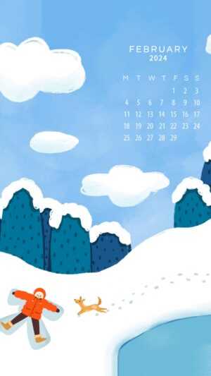 February 2024 Calendar Wallpaper