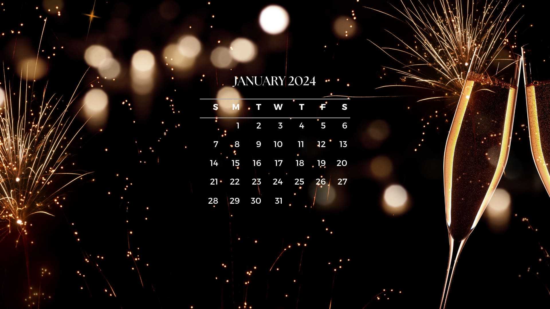 January 2024 Desktop Calendar Wallpaper iXpap