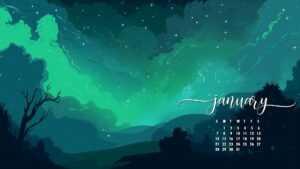 January 2024 Desktop Calendar Wallpaper