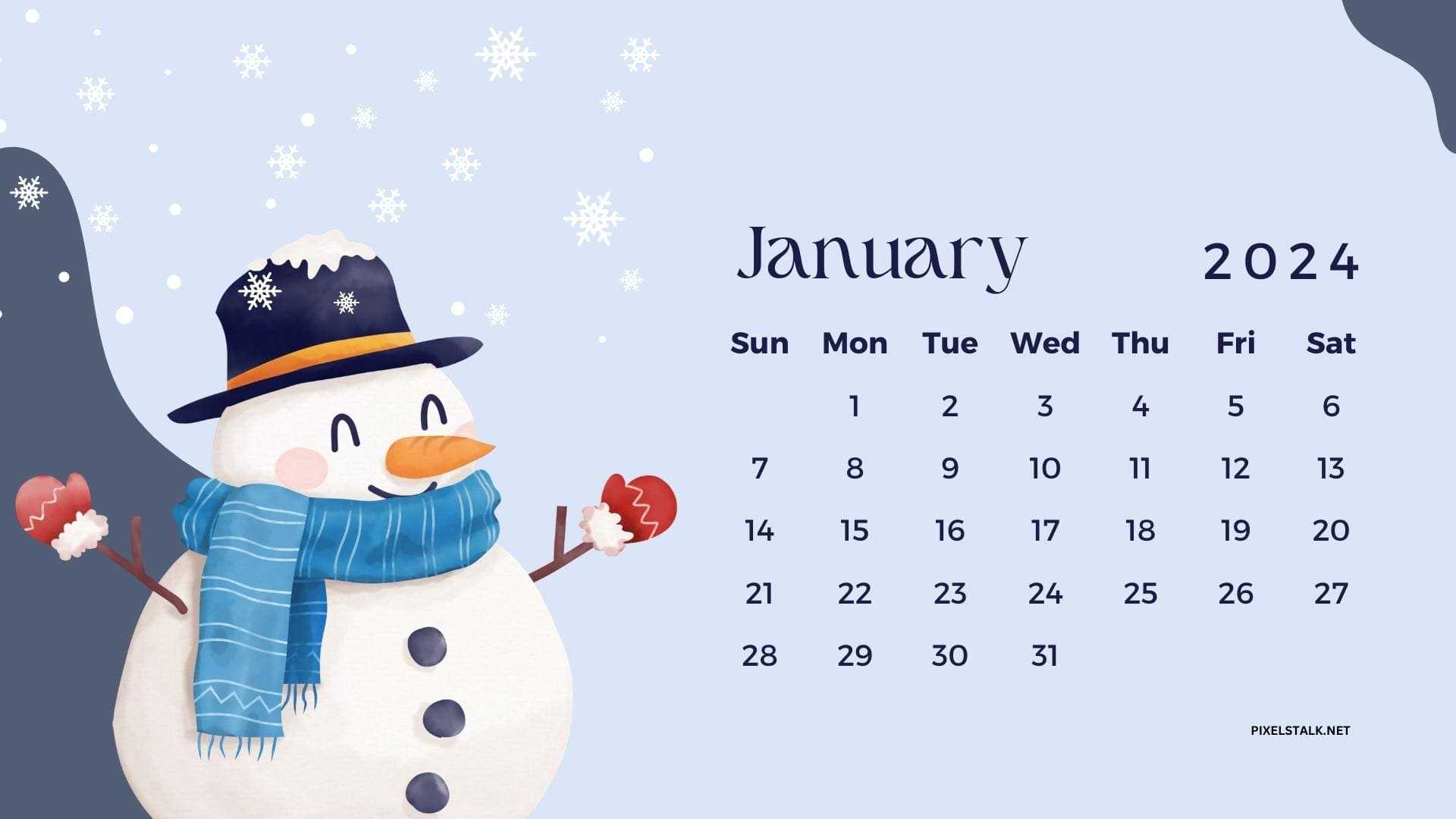 January 2024 Desktop Calendar Wallpaper iXpap