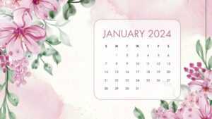 January 2024 Desktop Calendar Wallpaper