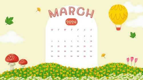 March 2024 Calendar Wallpaper iXpap