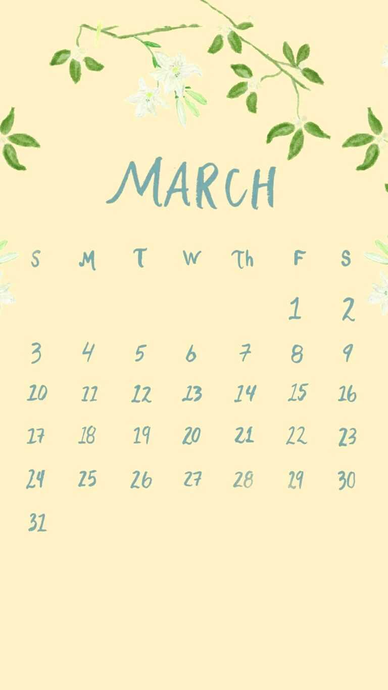March 2024 Calendar Wallpaper iXpap