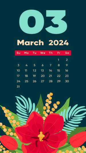 March 2024 Calendar Wallpaper