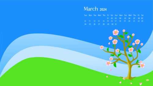 March 2024 Calendar Wallpaper iXpap