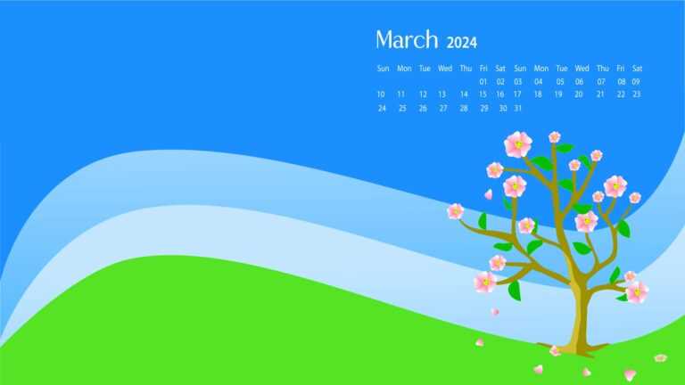 March 2024 Calendar Wallpaper iXpap