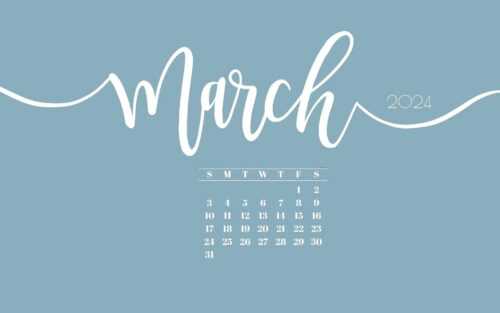 March 2024 Calendar Wallpaper iXpap