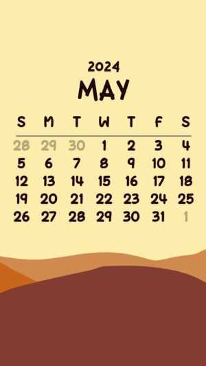 May Calendar Wallpaper 2024