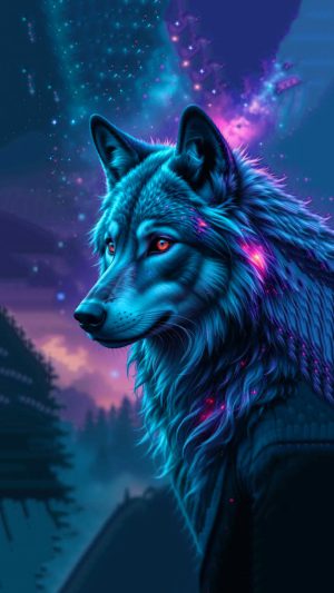 Epic Galaxy Wolf Wallpaper